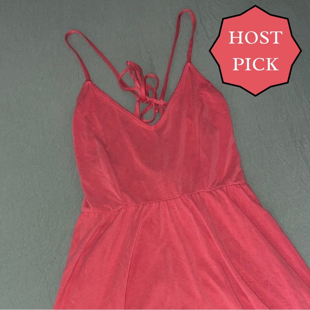 Comfy Coral Spaghetti Strap Dress